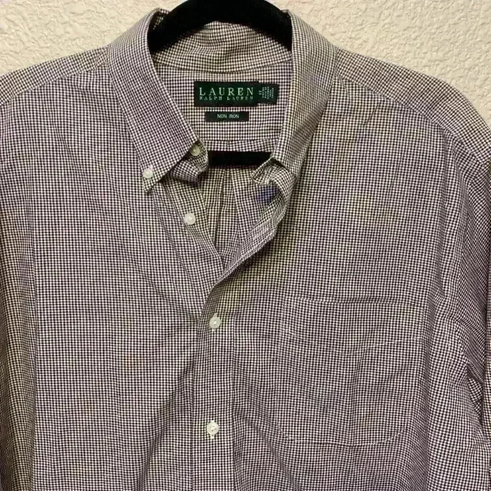 Lauren by Ralph Lauren gingham button down sz 17/L wedding guest business casual - Picture 3 of 7